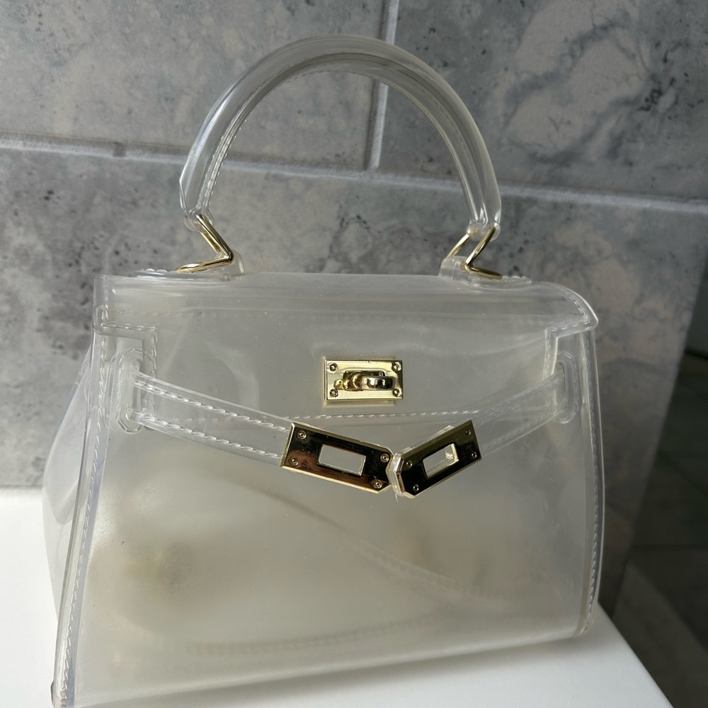 REVOLVE Clear Mini Bag with Gold Details